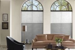 Uncovered Arches with Honeycomb shades