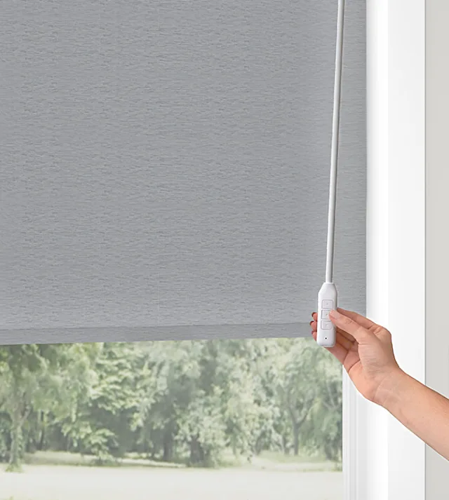 Powerwand on a shade for easy operation