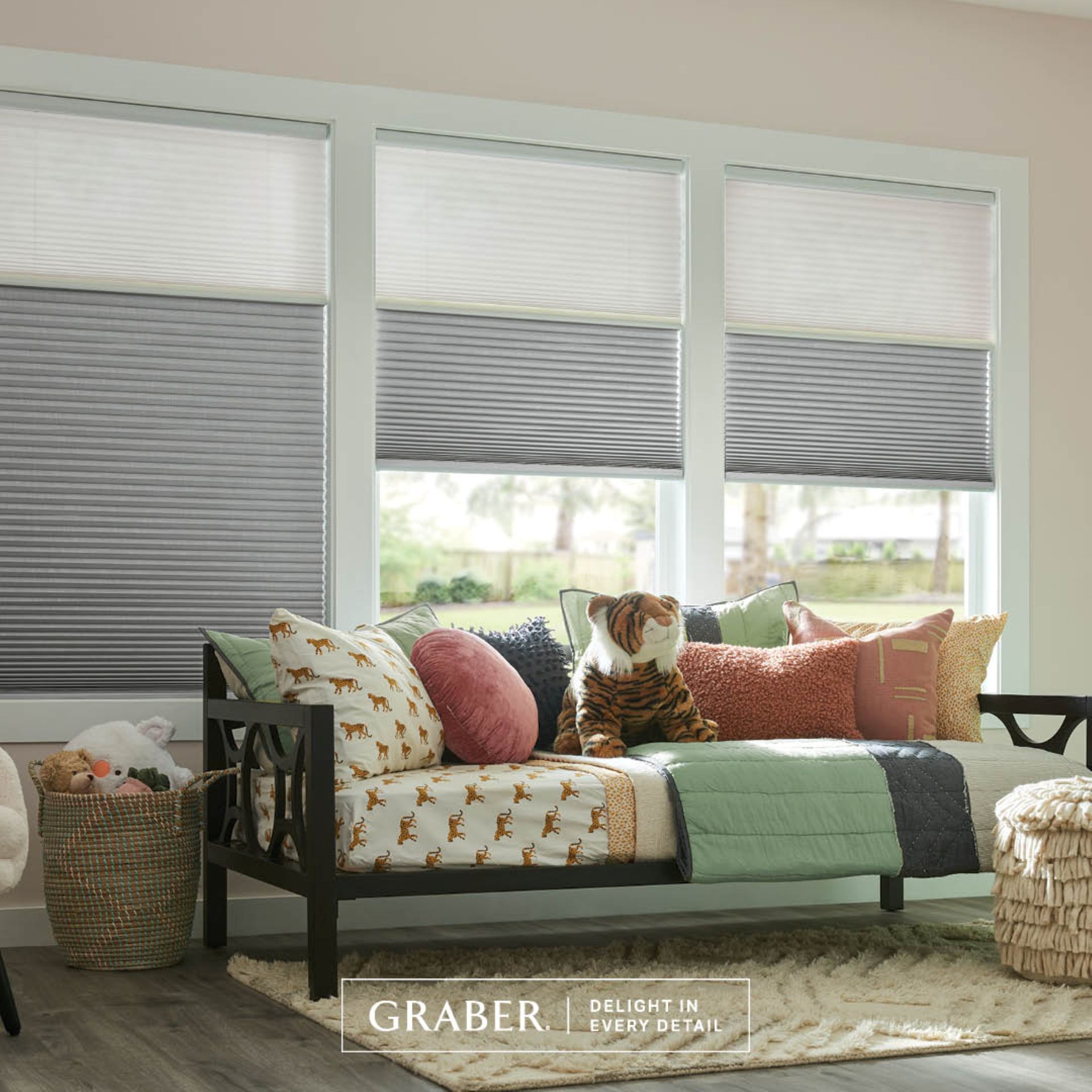 LIving room with window coverings